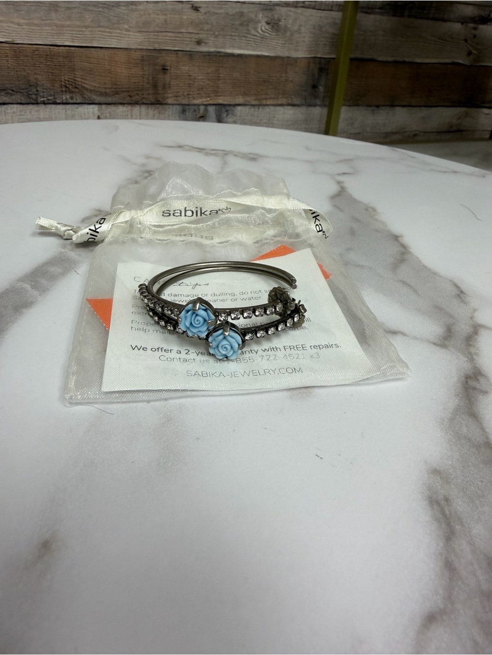 Sabika Blue Rose Hoop Earrings OS